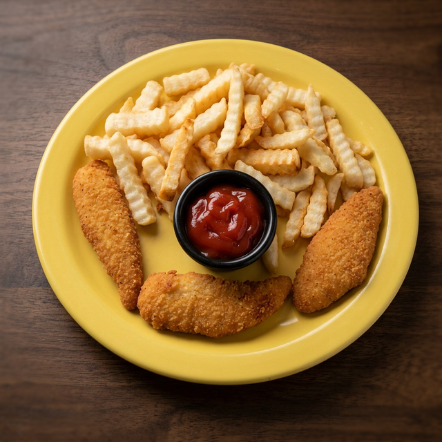 Kids Chicken Fingers with Fries.